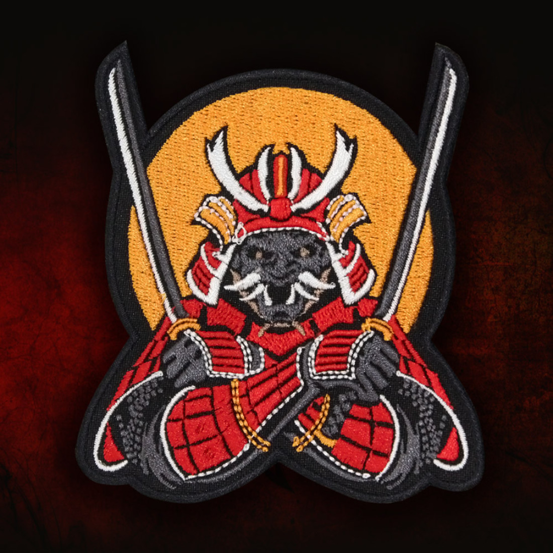 Samurai Japan Warrior in Armor Embroidery Sleeve patch 3